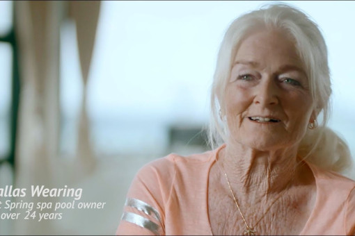 Soaking off aches and pains in a Hot Spring® spa for 25 years - Dallas Wearing